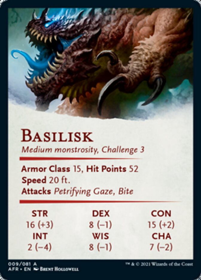 Basilisk Art Card [Dungeons & Dragons: Adventures in the Forgotten Realms Art Series] | Galaxy Games LLC