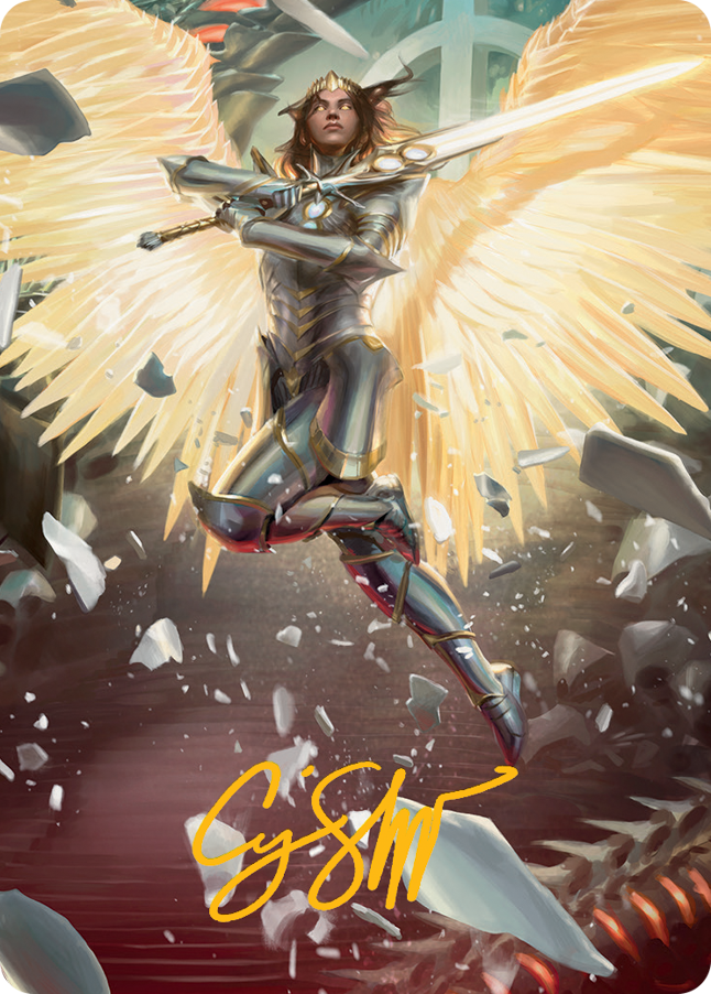 Archangel Elspeth Art Card (Gold-Stamped Signature) [March of the Machine Art Series] | Galaxy Games LLC