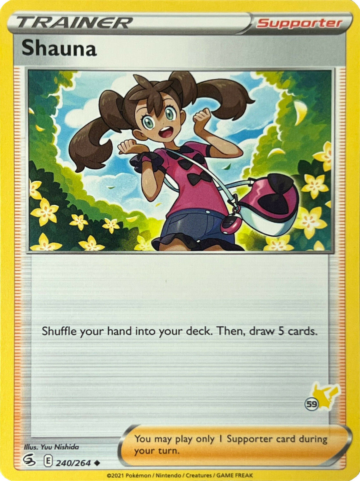 Shauna (240/264) (Pikachu Stamp #59) [Battle Academy 2022] | Galaxy Games LLC