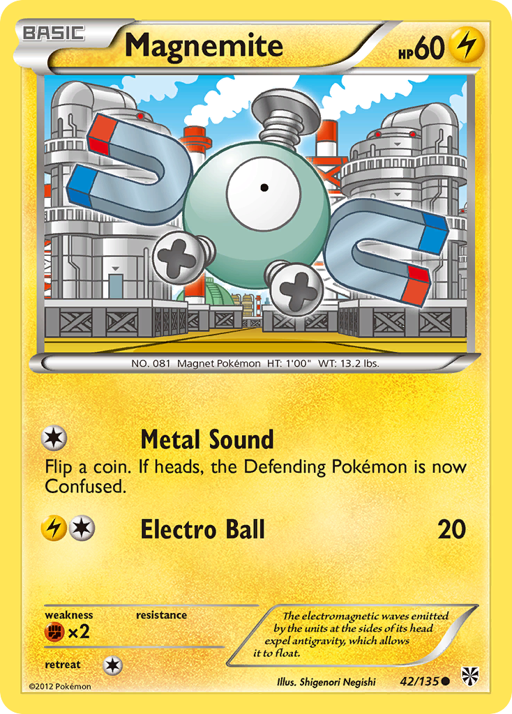 Magnemite (42/135) [Black & White: Plasma Storm] | Galaxy Games LLC