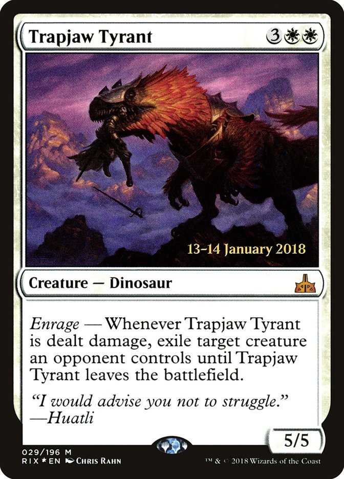 Trapjaw Tyrant [Rivals of Ixalan Prerelease Promos] | Galaxy Games LLC