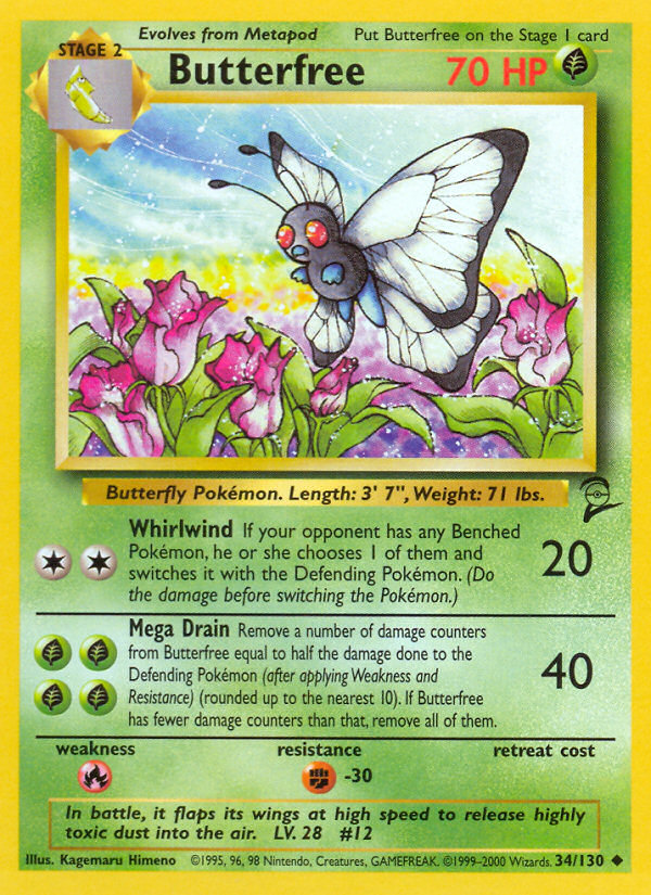 Butterfree (34/130) [Base Set 2] | Galaxy Games LLC