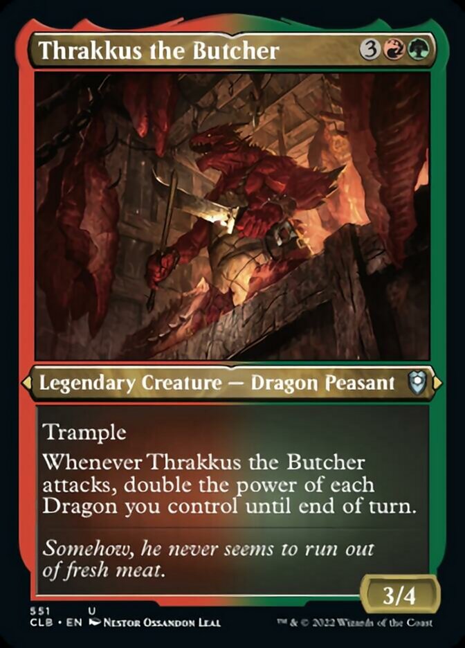 Thrakkus the Butcher (Foil Etched) [Commander Legends: Battle for Baldur's Gate] | Galaxy Games LLC