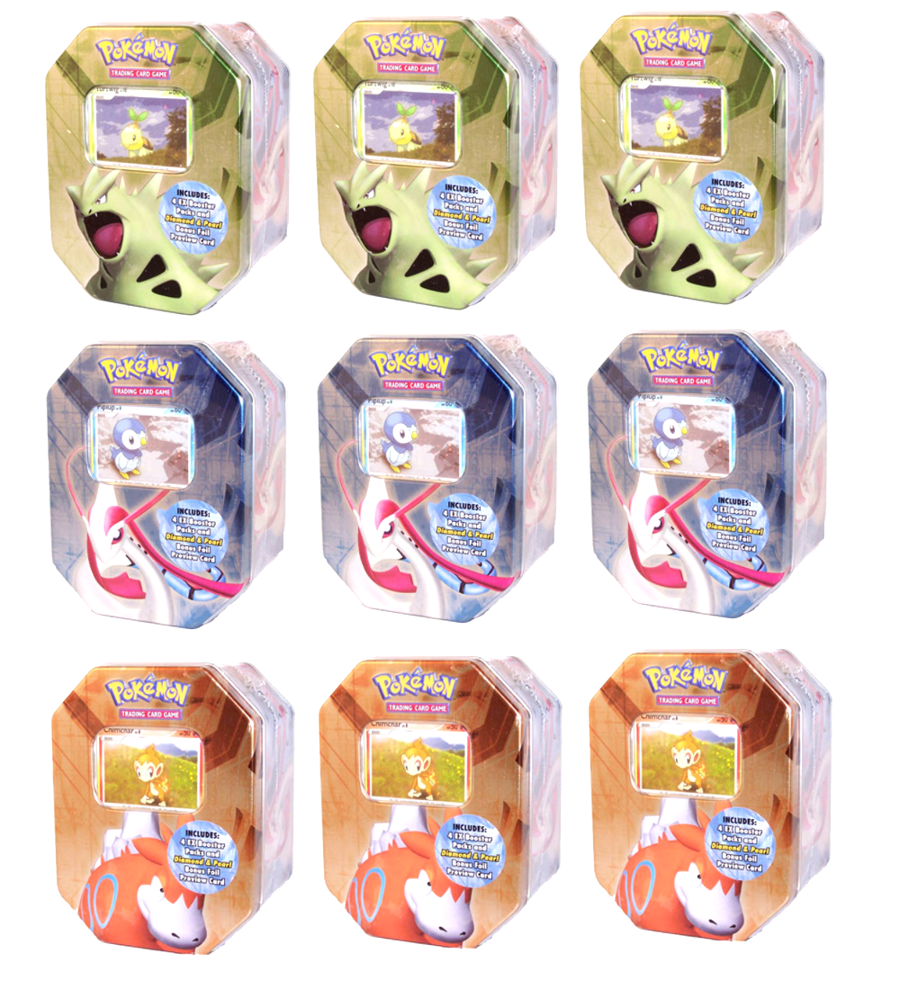EX - Collector's Tin Display (Piplup, Chimchar & Turtwig) | Galaxy Games LLC