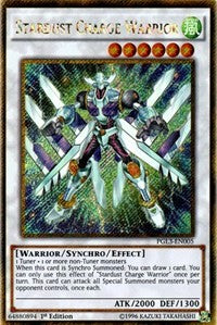 Stardust Charge Warrior [PGL3-EN005] Gold Secret Rare | Galaxy Games LLC