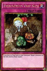 Treacherous Trap Hole [PGL3-EN036] Gold Secret Rare | Galaxy Games LLC