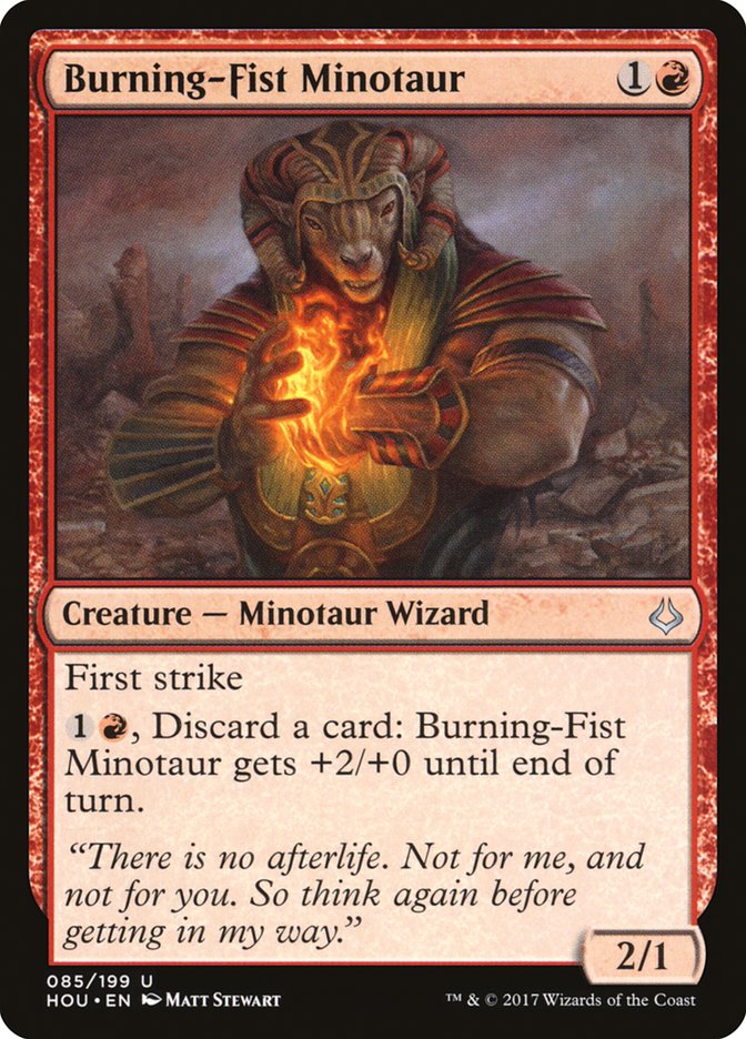 Burning-Fist Minotaur [Hour of Devastation] | Galaxy Games LLC