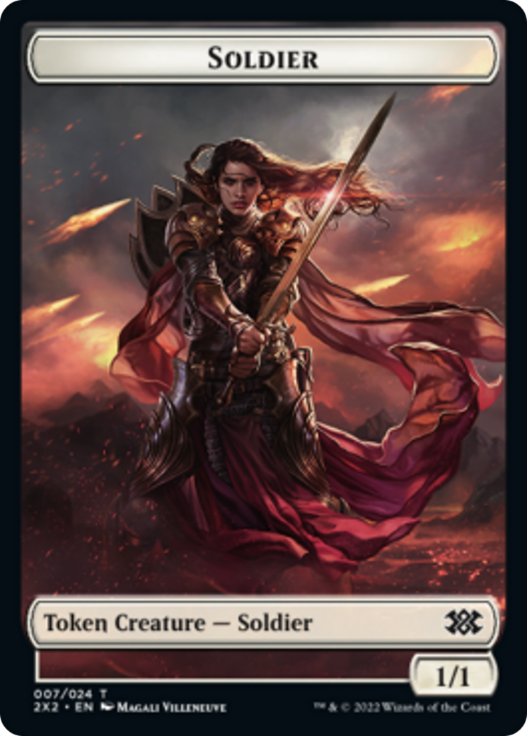Boar // Soldier Double-sided Token [Double Masters 2022 Tokens] | Galaxy Games LLC