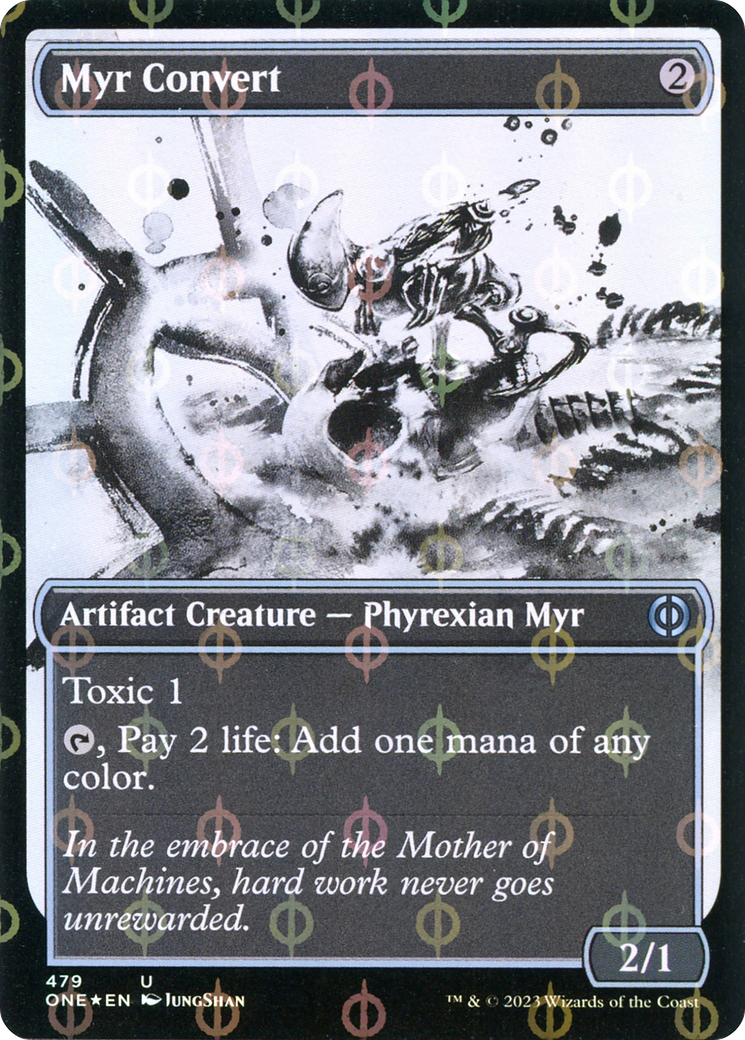 Myr Convert (Showcase Ichor Step-and-Compleat Foil) [Phyrexia: All Will Be One] | Galaxy Games LLC