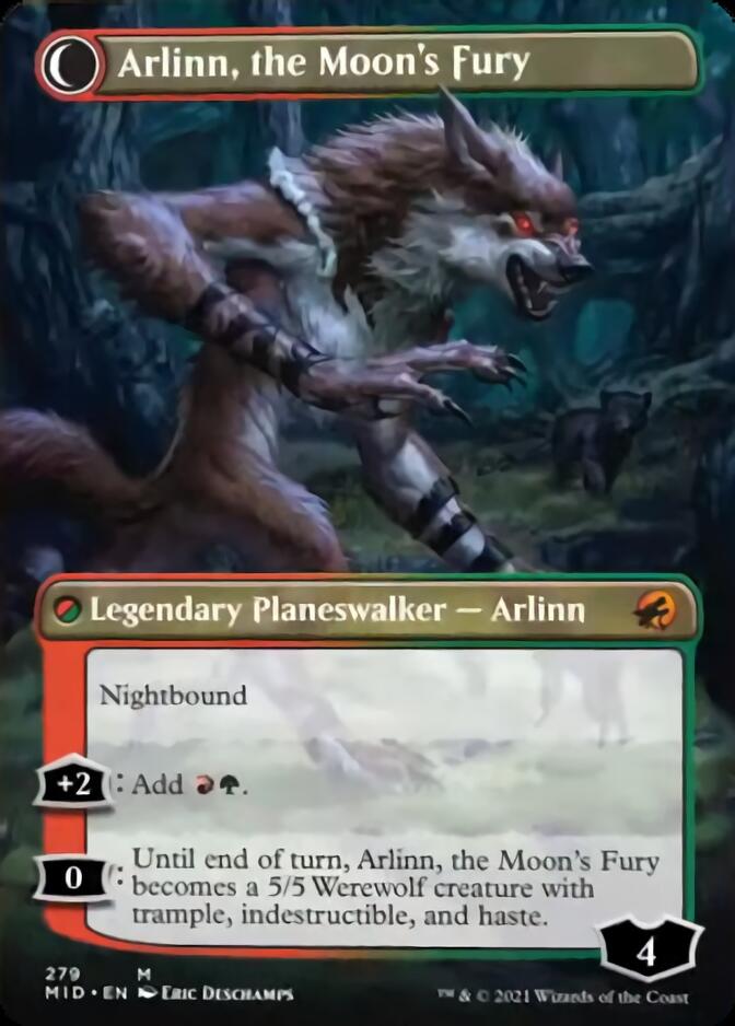 Arlinn, the Pack's Hope // Arlinn, the Moon's Fury (Borderless) [Innistrad: Midnight Hunt] | Galaxy Games LLC