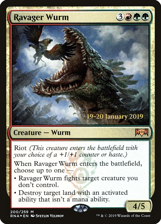 Ravager Wurm [Ravnica Allegiance Prerelease Promos] | Galaxy Games LLC