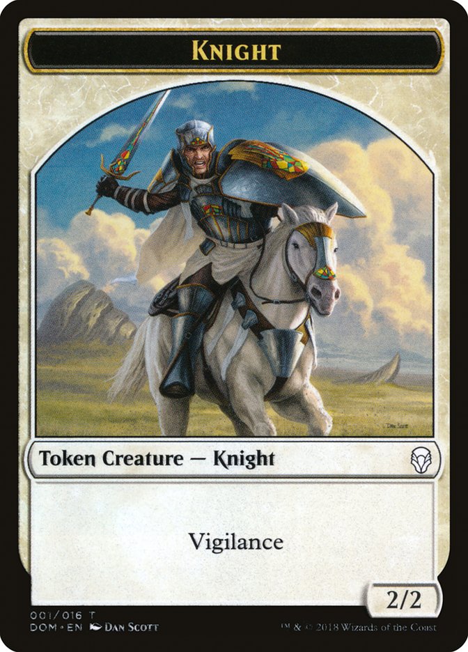 Knight Token (001/016) [Dominaria Tokens] | Galaxy Games LLC