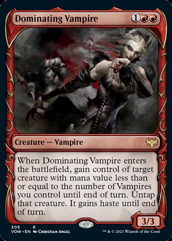 Dominating Vampire (Showcase Fang Frame) [Innistrad: Crimson Vow] | Galaxy Games LLC