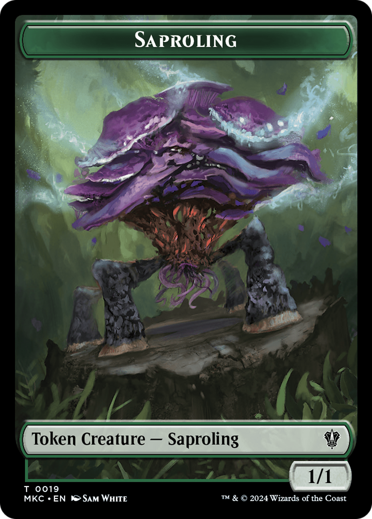 Saproling // Morph Double-Sided Token [Murders at Karlov Manor Commander Tokens] | Galaxy Games LLC