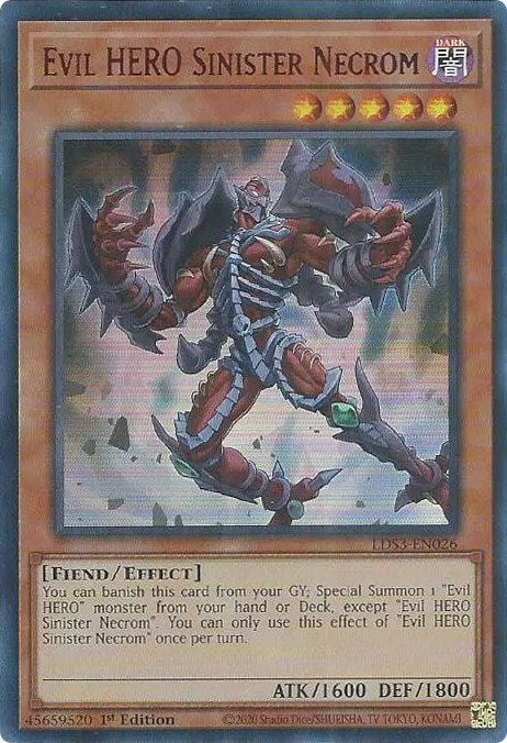 Evil HERO Sinister Necrom (Red) [LDS3-EN026] Ultra Rare | Galaxy Games LLC