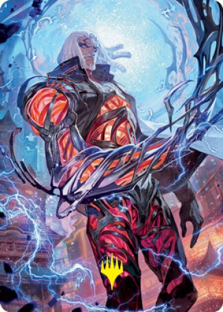 Tezzeret, Betrayer of Flesh Art Card (Gold-Stamped Signature) [Kamigawa: Neon Dynasty Art Series] | Galaxy Games LLC