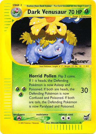 Dark Venusaur (7) (Winner) [Best of Promos] | Galaxy Games LLC