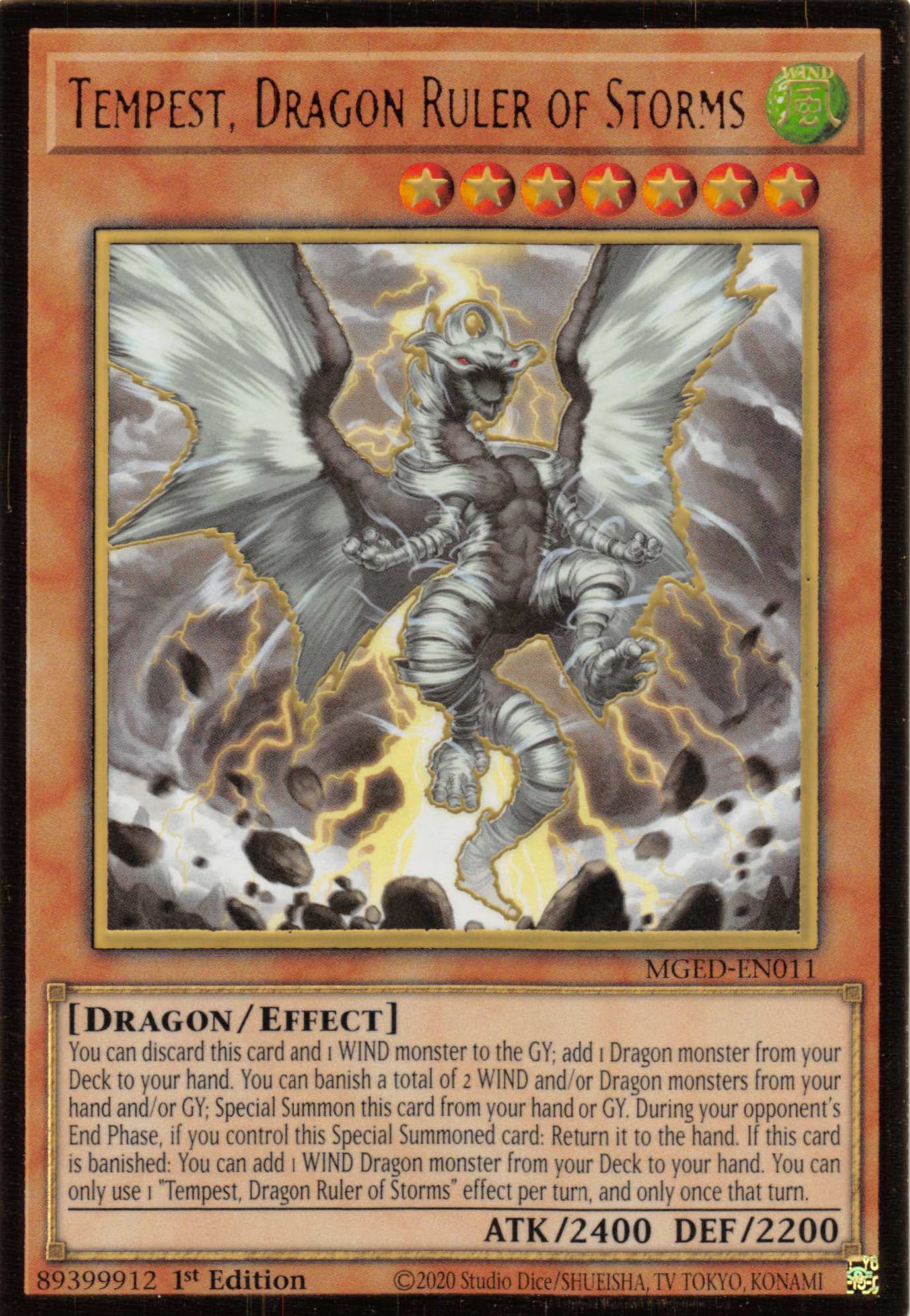 Tempest, Dragon Ruler of Storms [MGED-EN011] Gold Rare | Galaxy Games LLC