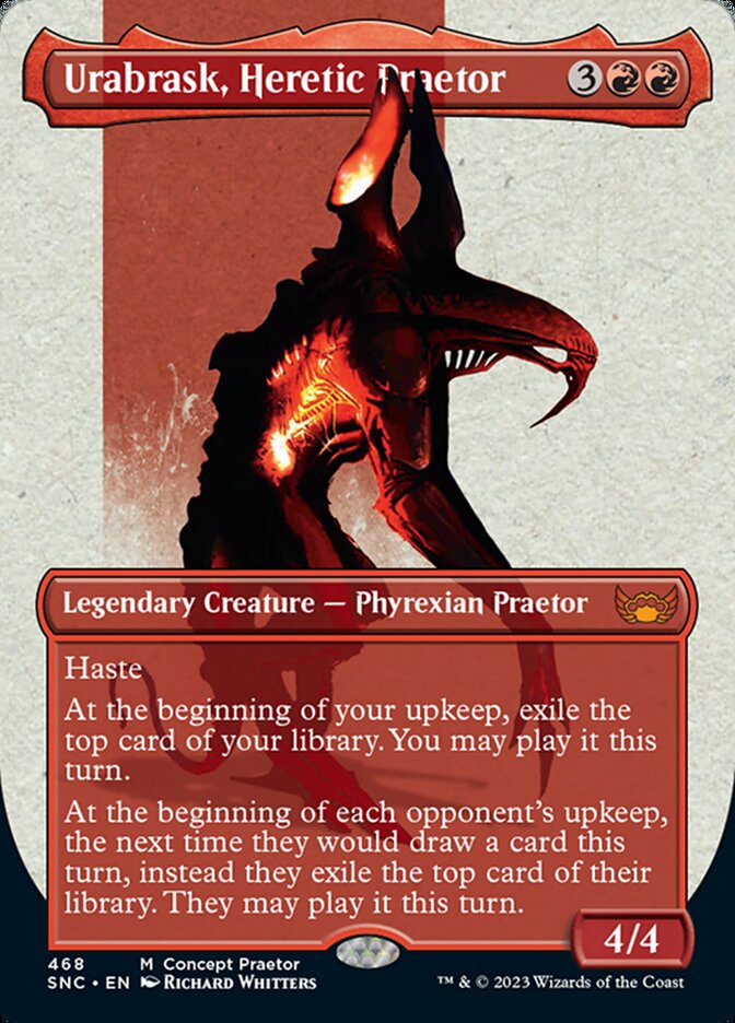 Urabrask, Heretic Praetor (Borderless Concept Praetors) [Phyrexia: All Will Be One] | Galaxy Games LLC