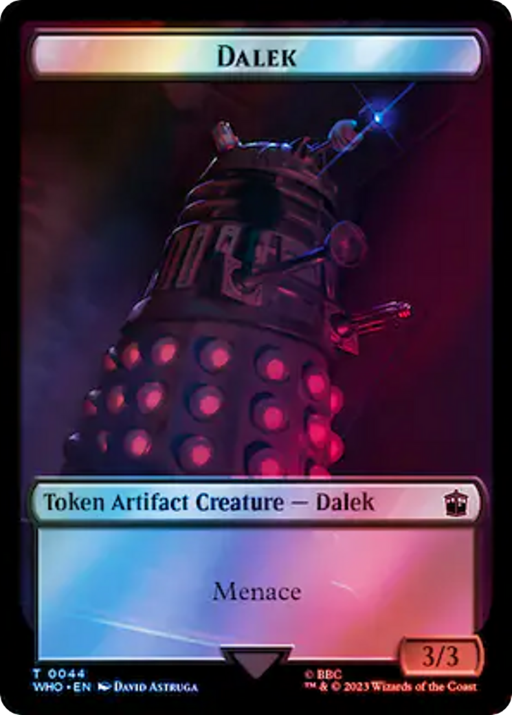 Dalek // Dinosaur Double-Sided Token (Surge Foil) [Doctor Who Tokens] | Galaxy Games LLC