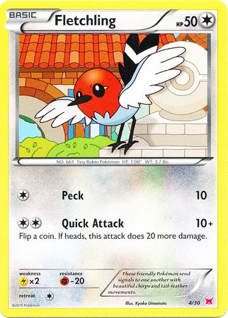 Fletchling (4/30) [XY: Trainer Kit 2 - Latias] | Galaxy Games LLC