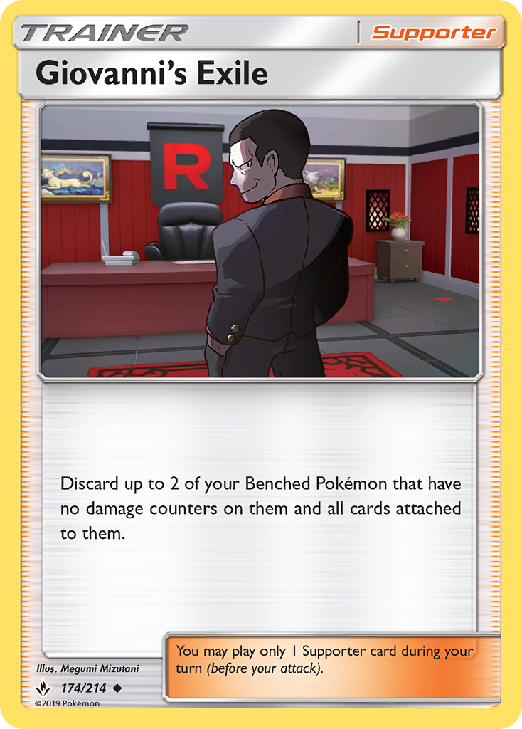 Giovanni's Exile (174/214) [Sun & Moon: Unbroken Bonds] | Galaxy Games LLC