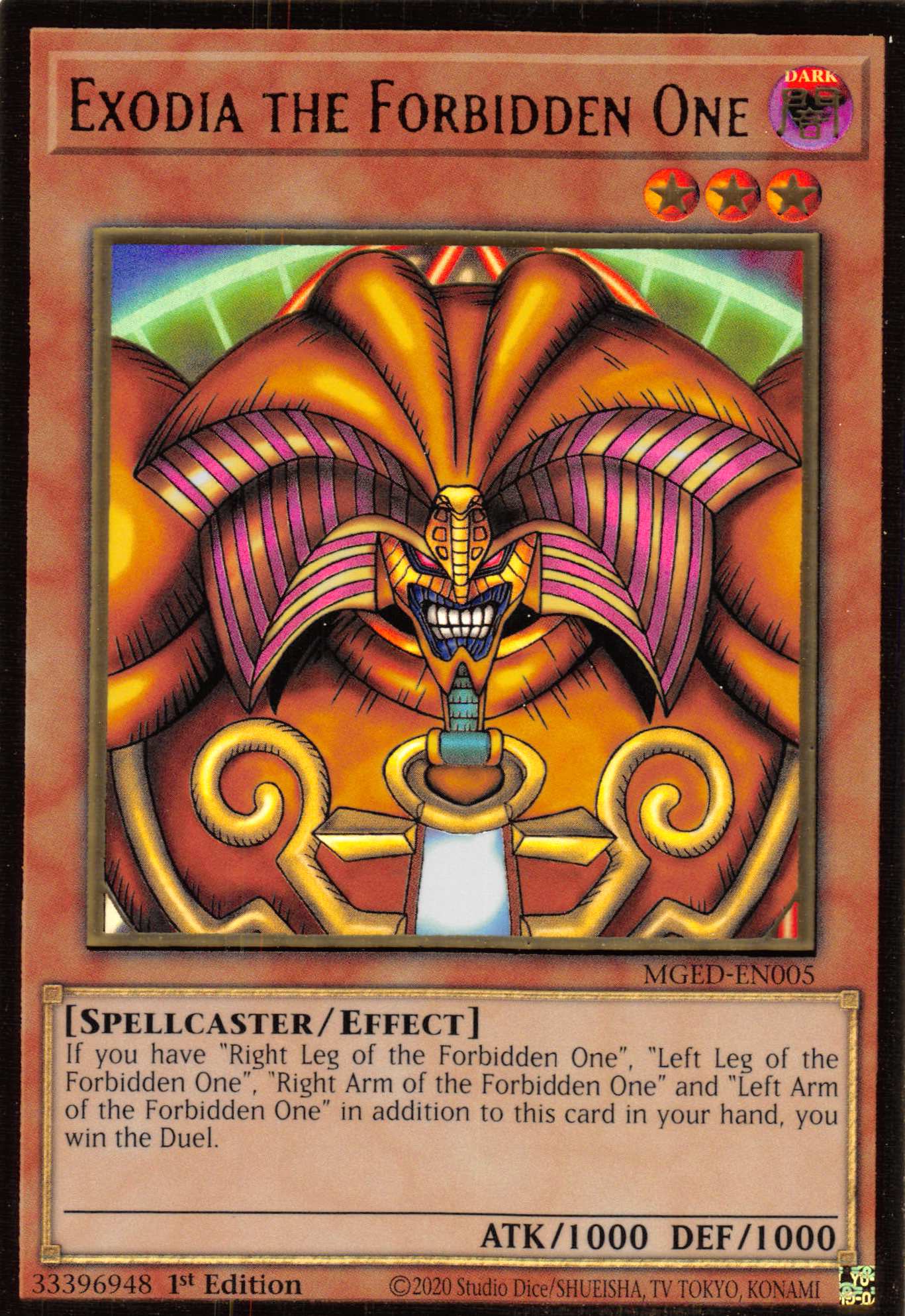 Exodia the Forbidden One [MGED-EN005] Gold Rare | Galaxy Games LLC