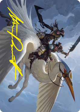 Gryffwing Cavalry Art Card (Gold-Stamped Signature) [Innistrad: Crimson Vow Art Series] | Galaxy Games LLC