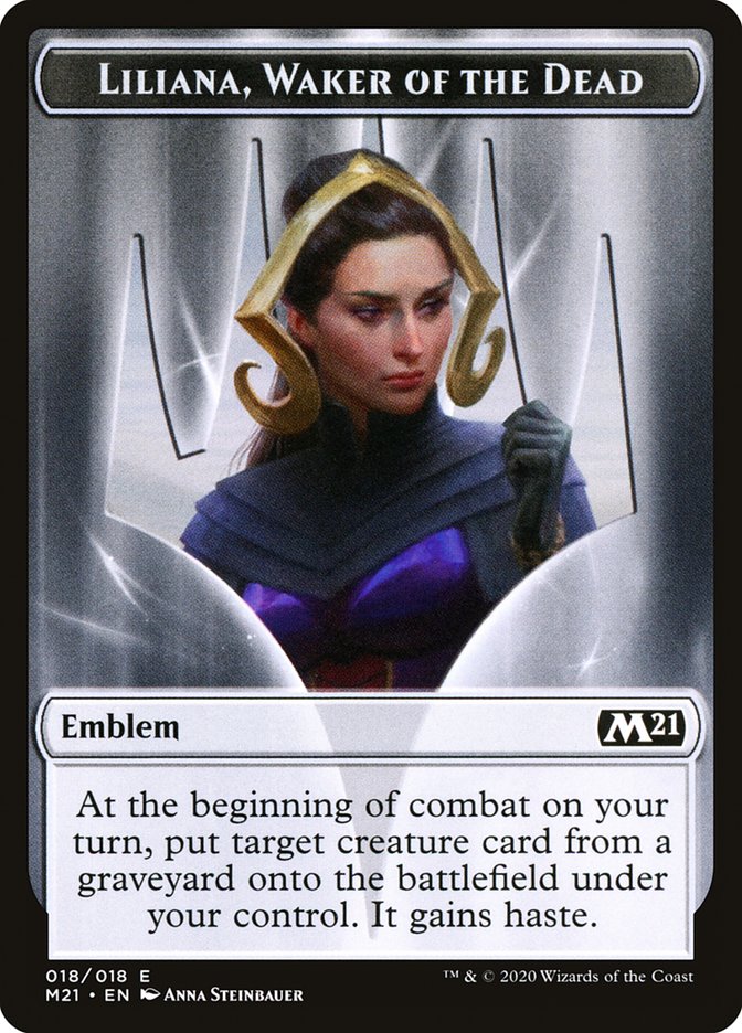 Liliana, Waker of the Dead Emblem [Core Set 2021 Tokens] | Galaxy Games LLC