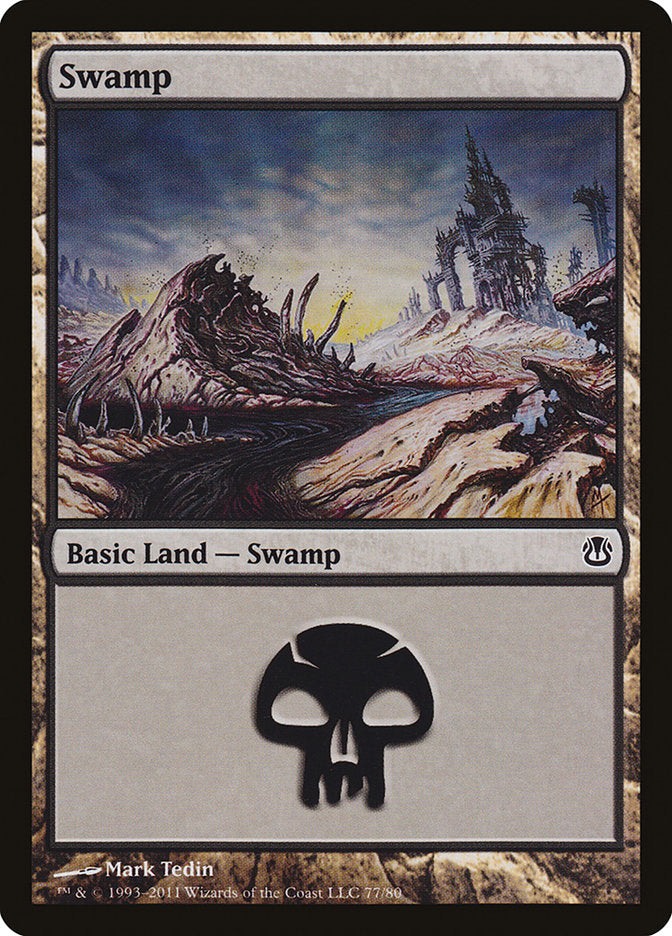 Swamp (77) [Duel Decks: Ajani vs. Nicol Bolas] | Galaxy Games LLC