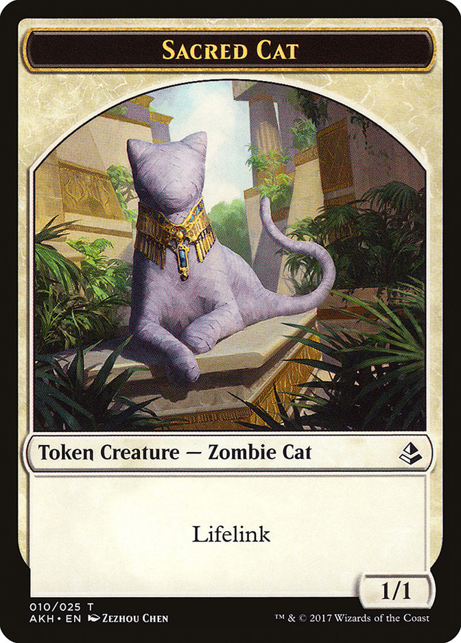 Sacred Cat Token [Amonkhet Tokens] | Galaxy Games LLC