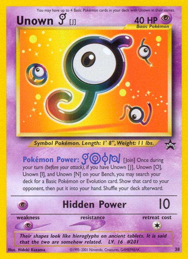 Unown [J] (38) [Wizards of the Coast: Black Star Promos] | Galaxy Games LLC