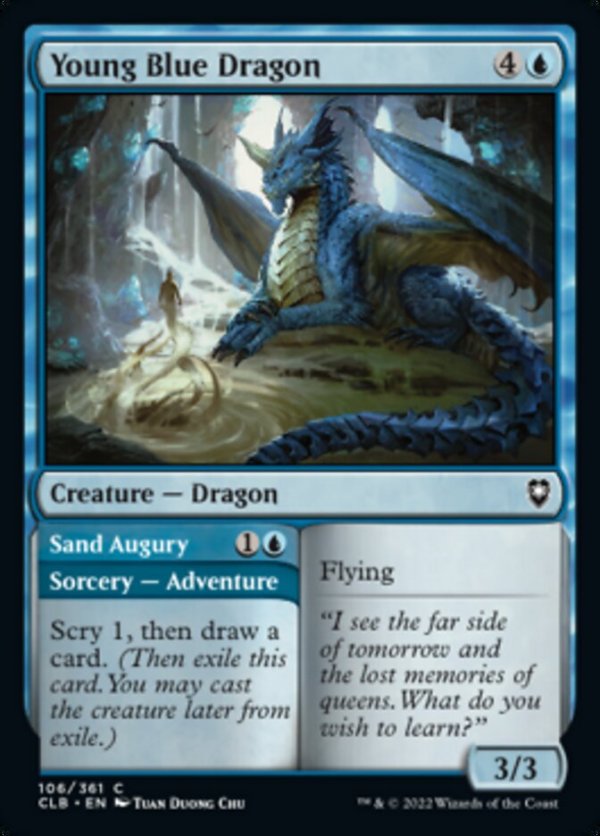 Young Blue Dragon // Sand Augury [Commander Legends: Battle for Baldur's Gate] | Galaxy Games LLC