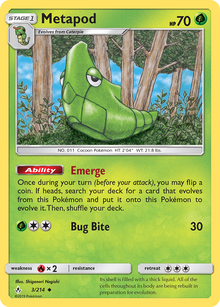 Metapod (3/214) [Sun & Moon: Unbroken Bonds] | Galaxy Games LLC