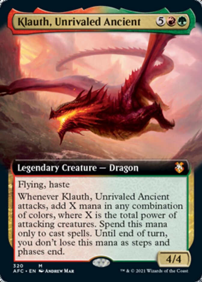 Klauth, Unrivaled Ancient (Extended Art) [Dungeons & Dragons: Adventures in the Forgotten Realms Commander] | Galaxy Games LLC