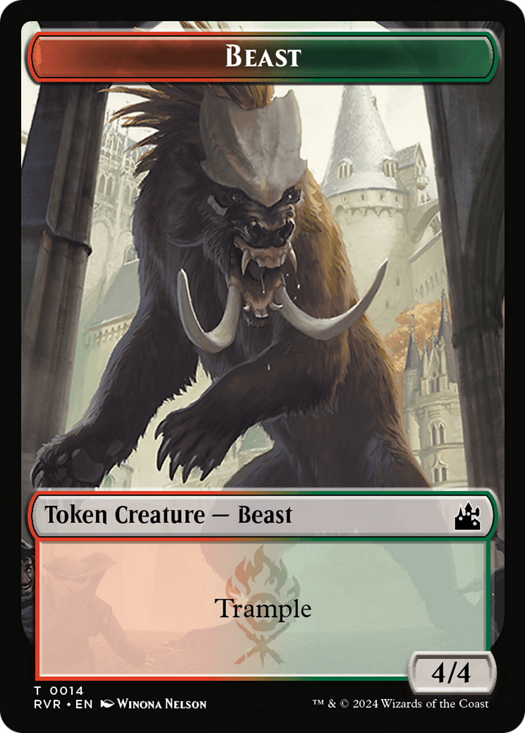Saproling // Beast Double-Sided Token [Ravnica Remastered Tokens] | Galaxy Games LLC