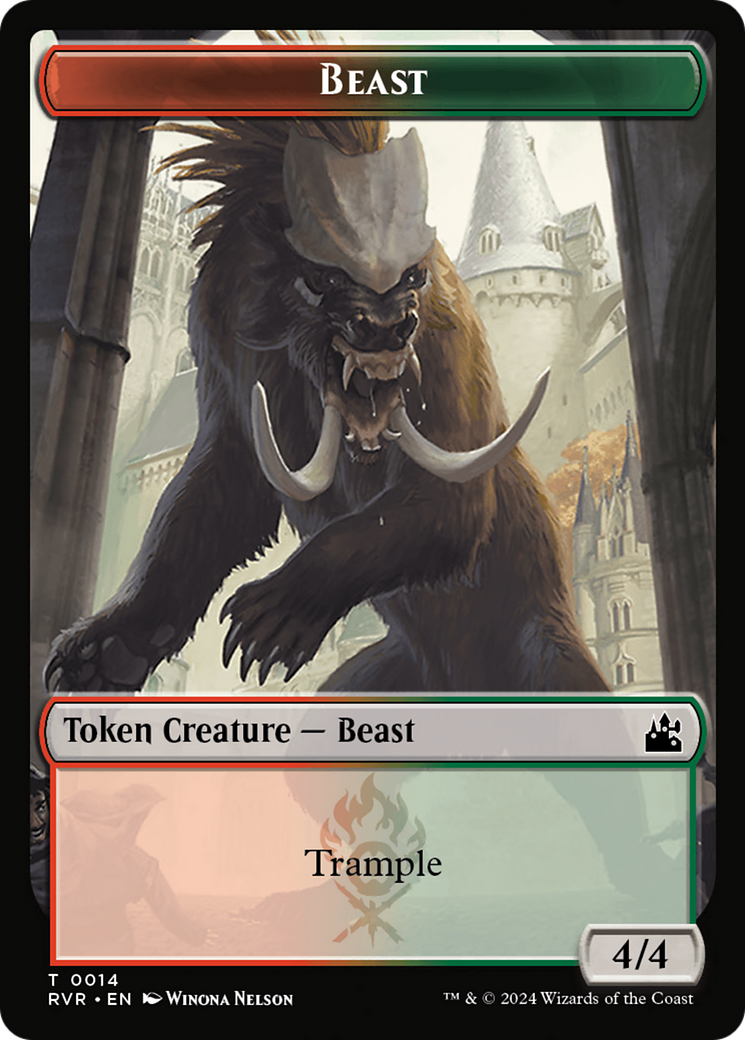 Beast Token [Ravnica Remastered Tokens] | Galaxy Games LLC