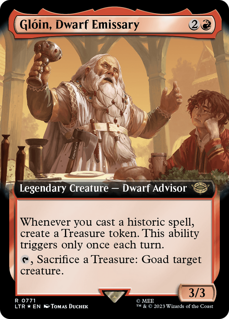 Gloin, Dwarf Emissary (Extended Art) (Surge Foil) [The Lord of the Rings: Tales of Middle-Earth] | Galaxy Games LLC