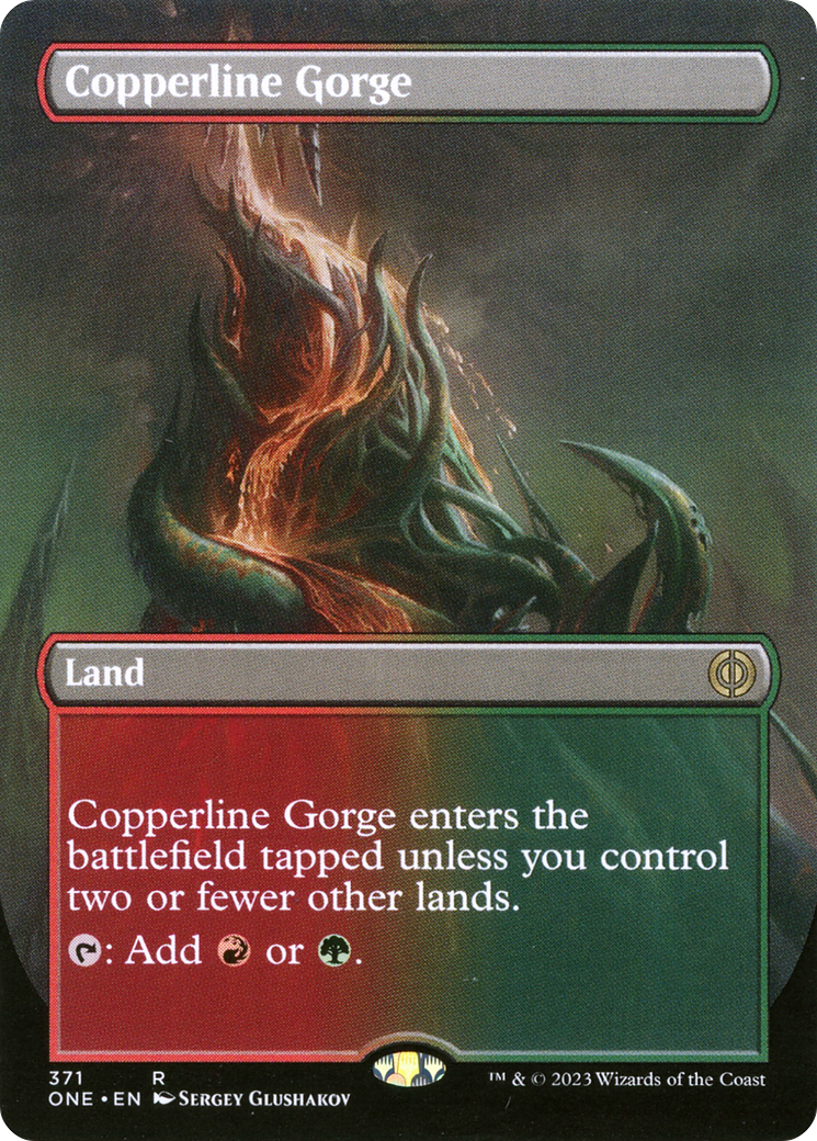 Copperline Gorge (Borderless Alternate Art) [Phyrexia: All Will Be One] | Galaxy Games LLC