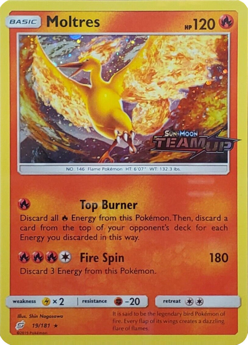 Moltres (19/181) (Stamped) [Sun & Moon: Team Up] | Galaxy Games LLC
