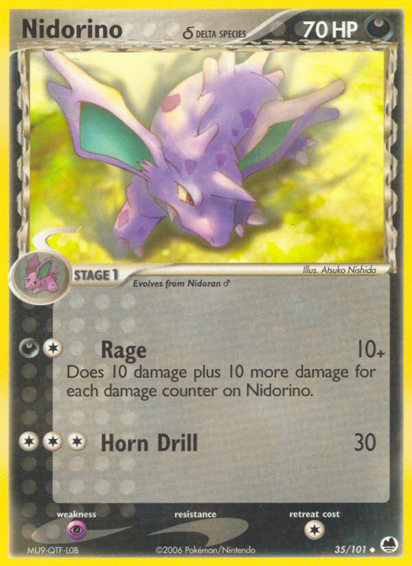 Nidorino (35/101) (Delta Species) [EX: Dragon Frontiers] | Galaxy Games LLC