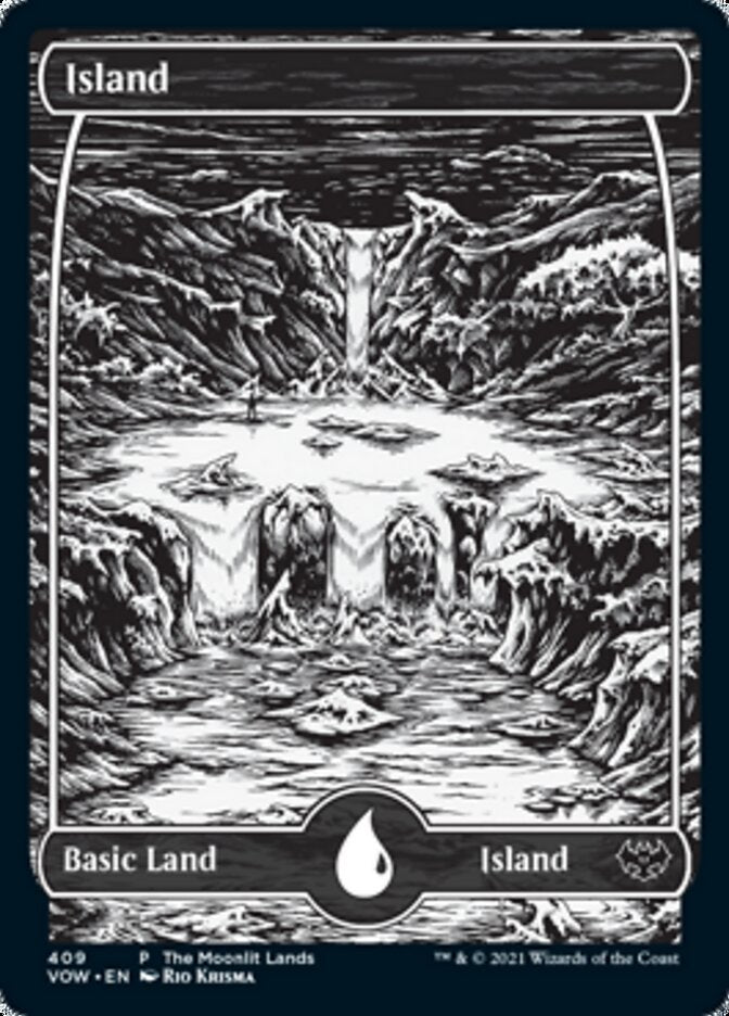 Island (The Moonlit Lands) (Foil Etched) [Innistrad: Crimson Vow Promos] | Galaxy Games LLC