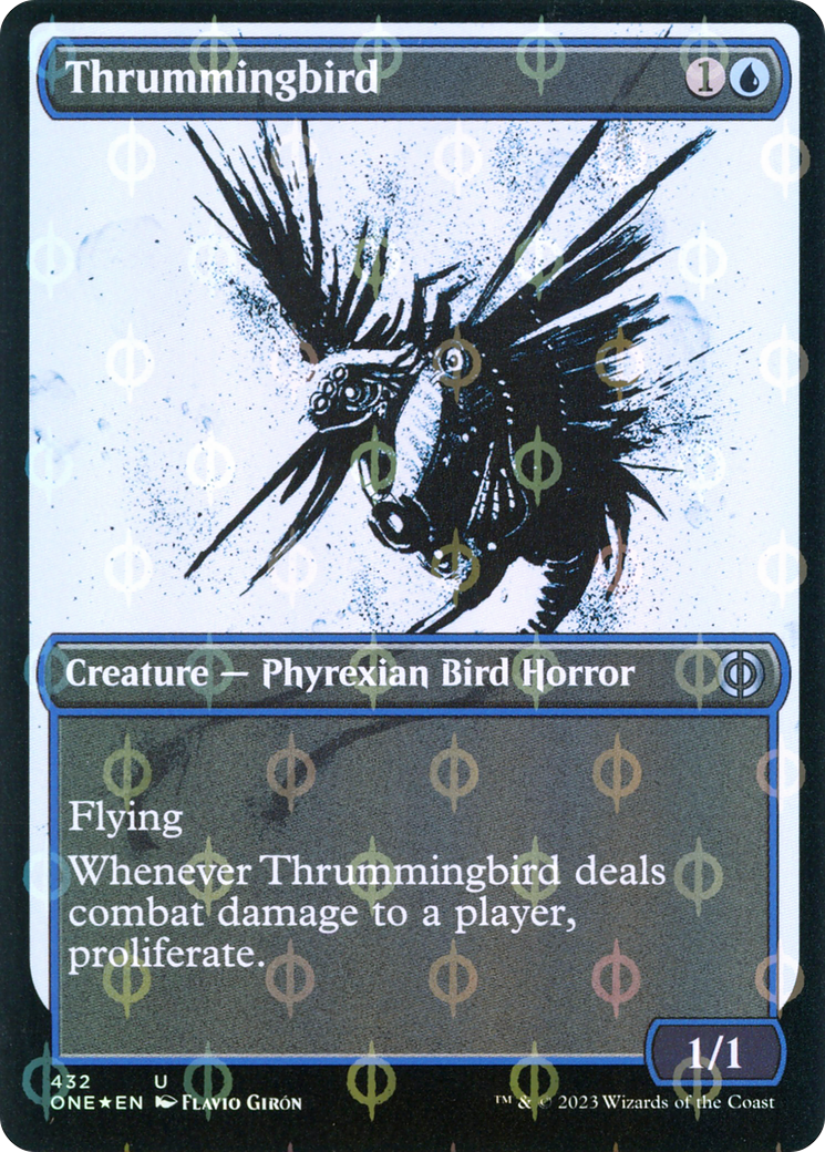 Thrummingbird (Showcase Ichor Step-and-Compleat Foil) [Phyrexia: All Will Be One] | Galaxy Games LLC