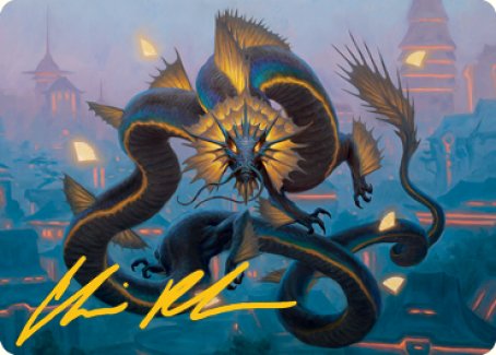 Ao, the Dawn Sky 1 Art Card (Gold-Stamped Signature) [Kamigawa: Neon Dynasty Art Series] | Galaxy Games LLC