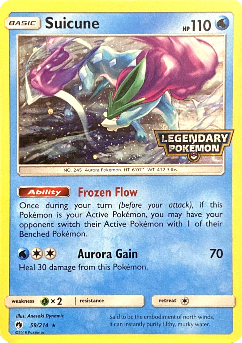 Suicune (59/214) (Legendary Pokemon Stamped) [Sun & Moon: Lost Thunder] | Galaxy Games LLC