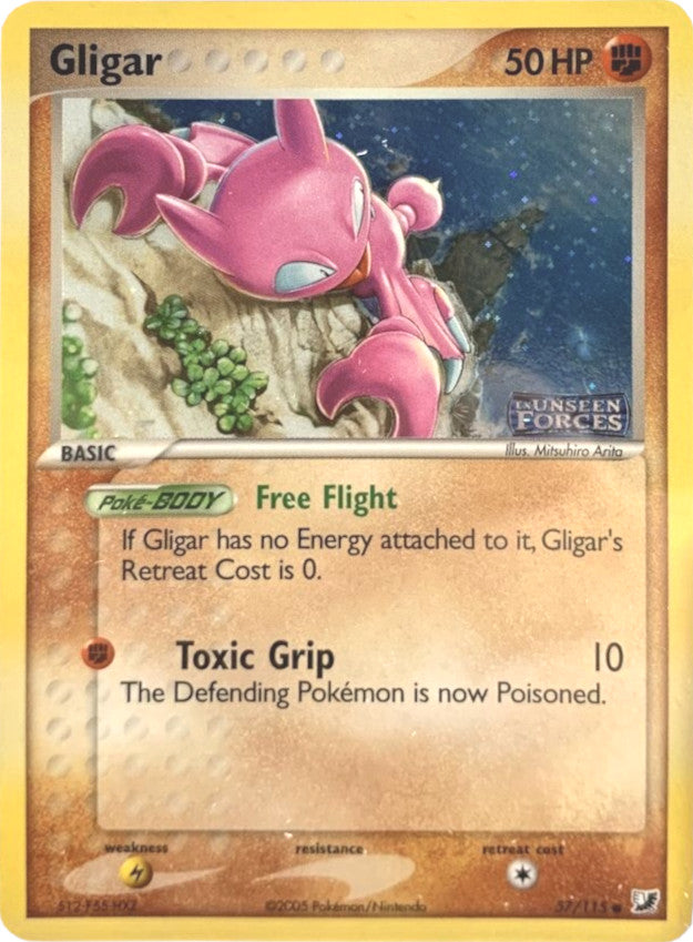 Gligar (57/115) (Stamped) [EX: Unseen Forces] | Galaxy Games LLC