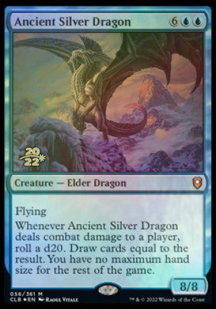 Ancient Silver Dragon [Commander Legends: Battle for Baldur's Gate Prerelease Promos] | Galaxy Games LLC