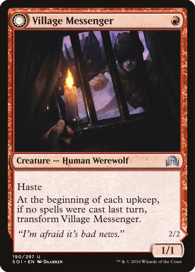 Village Messenger // Moonrise Intruder [Shadows over Innistrad] | Galaxy Games LLC