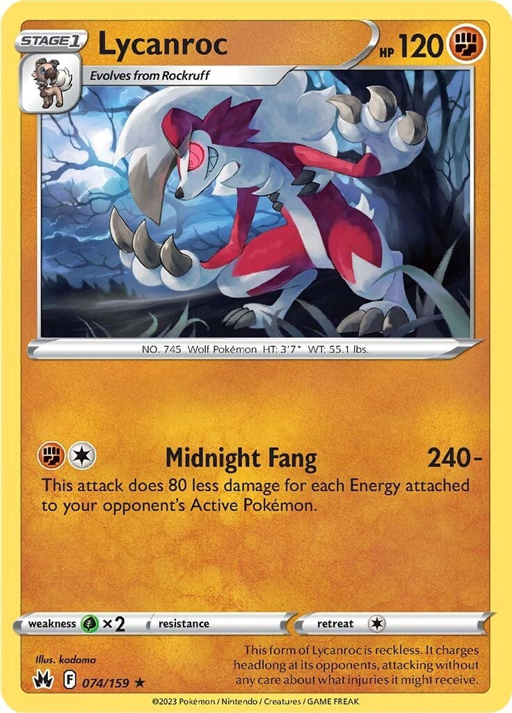 Lycanroc (074/159) [Sword & Shield: Crown Zenith] | Galaxy Games LLC