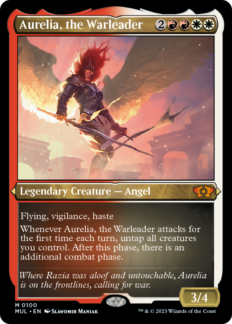 Aurelia, the Warleader (Foil Etched) [Multiverse Legends] | Galaxy Games LLC